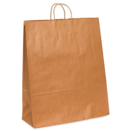 Bsc Preferred 16 x 6 x 19 1/4'' Kraft Paper Shopping Bags, 200PK BUY00030803